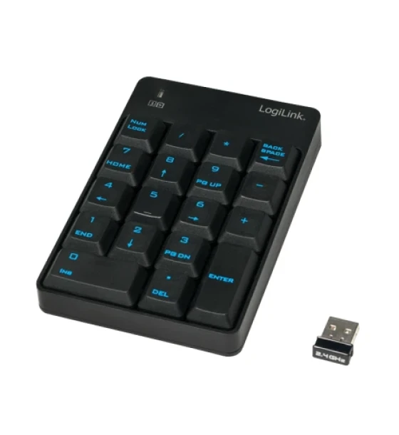 Tastatura numerica Logilink wireless, 2.4ghz, 18 taste, negru