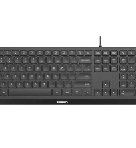 Tastatura Philips SPK6207, cu fir, 104 taste, 1.6m, negru