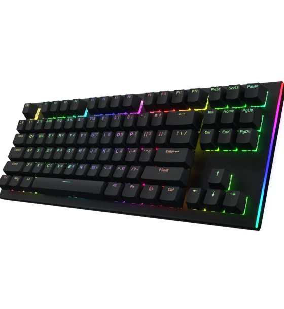 Tastatura mecanica cu fir Hator Gravity X TKL conectivitate USB, polling rate 1000Hz, iluminare RGB cu functia de a customiza fiecare tasta individual