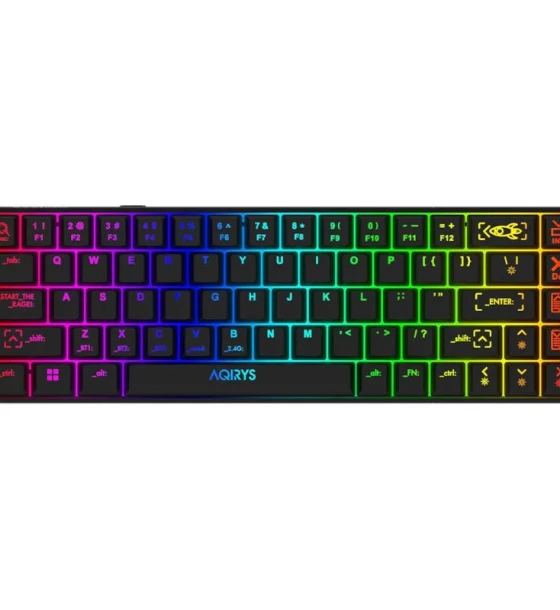 Tastatura mecanica 65% AQIRYS Mira, wireless/bluetooth/wired, switch-uri Outemu Red, 68 de taste, US layout, neara