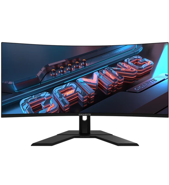 Gigabyte Monitor Gaming 34 inch GS34WQC, Non-glare, 3440 x 1440 WQHD, Luminozitate 300 cdmp TYP, Contrast 4000:1, unghi vizializare 178 H V, culori 16.7M, Timp raspuns 1ms