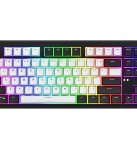 Tastatura mecanica wirelss Hator Rockfall 3 Mecha TKL conectivitate USB, pollingrate 1000Hz, iluminare RGB cu functia de a customiza fiecare tasta individual