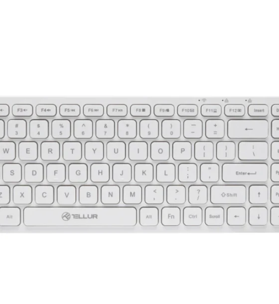 Tastatura wireless Tellur mini, numar tasete 84, dinmensiune 430 x 123 x 15 mm, alb