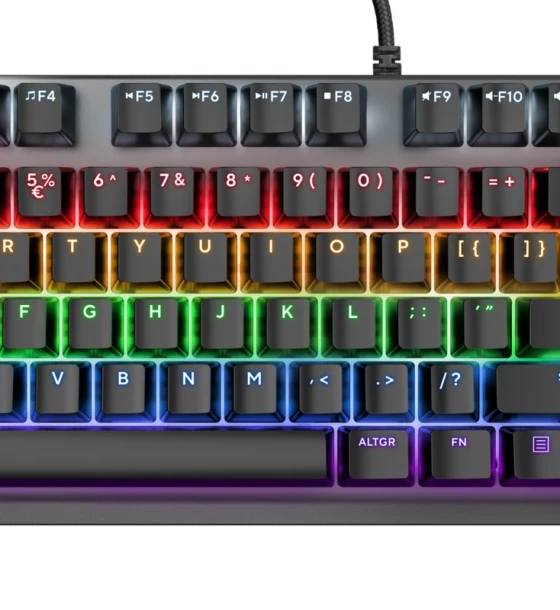 Tastatura Trust GXT834 Callaz Tenkeyless cu fir mecanica, negru