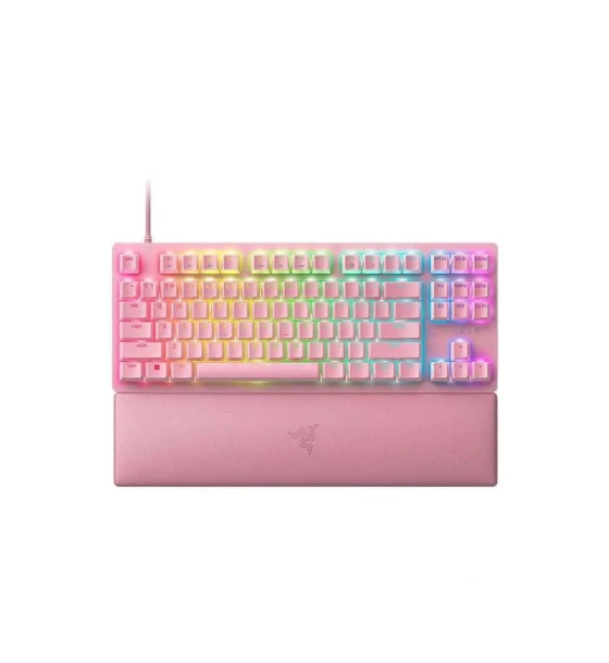 Tastatura Razer Huntsman V2 Tenkeyless Red Switch, cu fir, roz