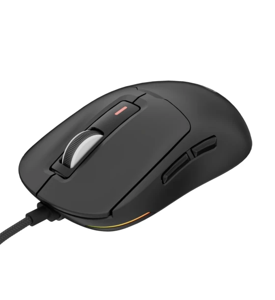 Mouse gaming cu fir Genesis Krypton 660, interfata USB, 12000 DPI, 6 butoane, iluminare RGB, negru
