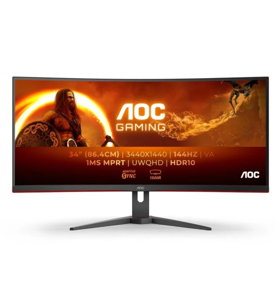 Monitor LED Curbat AOC CU34G2XE BK, 34inch, 3440x1440, 4ms GTG, Black-Red