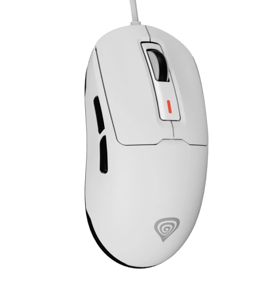 Mouse gaming cu fir Gensesis Krypton 660, interfata USB, 12000 DPI, 6 butoane, iluminare RGB, alb