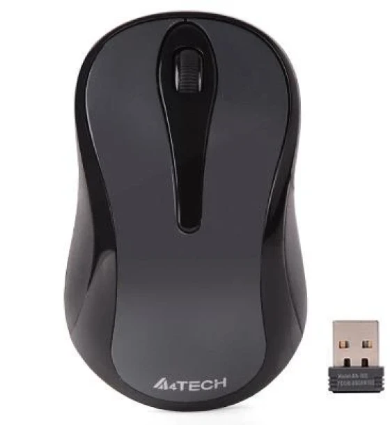 Mouse A4tech, wireless, 1000 dpi, butoane/scroll 3, gri