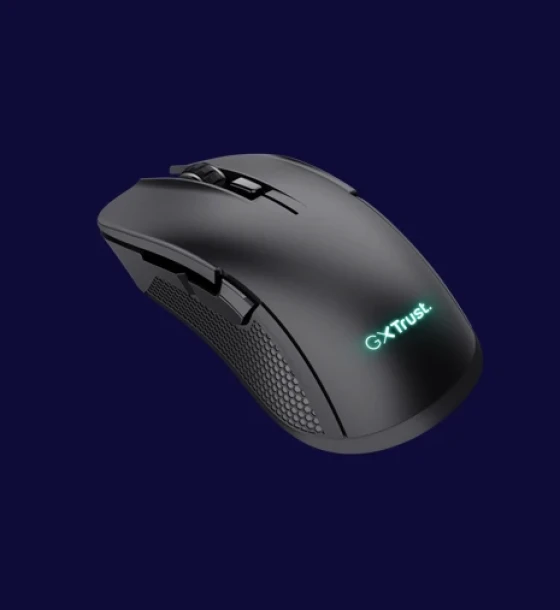Mouse gaming wireless Trust GXT 931 Ybar, sensibilitate ajustabila 800-7200 DPI, interfata USB-C, iluminare RGB, greutate 96g, negru