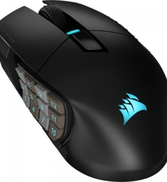 Mouse Gaming Corsair SCIMITAR ELITE WIRELESS MMO Optical cu fir, negru