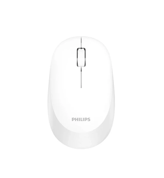 Mouse Philips SPK7307WL, wireless, 2.4GHz, optic, 3 butoane, 1600 DPI, silent, ambidextru, alb