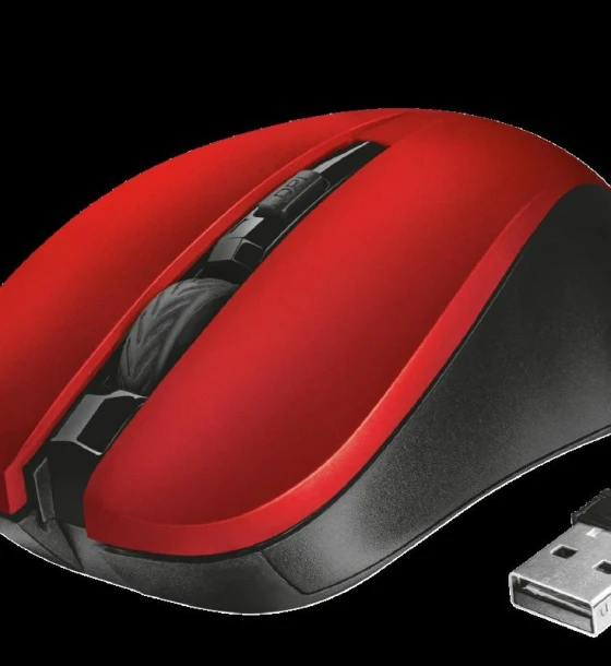Mouse Trust Mydo Silent Click, Wireless, rosu