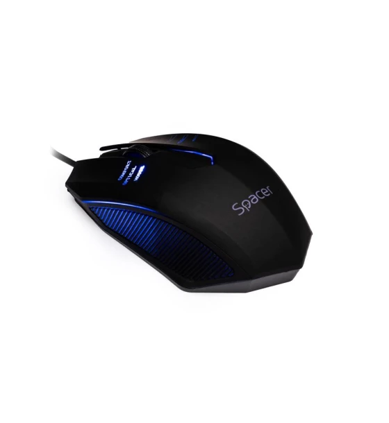 Mouse Spacer SPMO-M20, cu fir, 1000DPI, senzor optic, 3 butoane, iluminare, negru