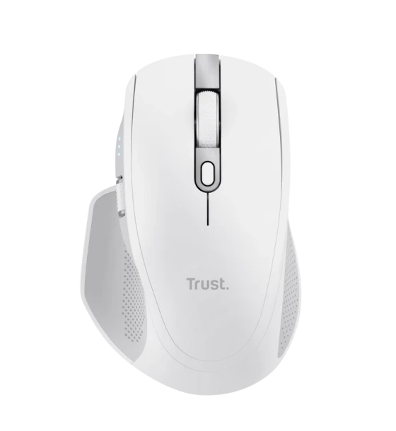 Mouse Trust Ozaa+, wireless RF 2.4GHz, bluetooth, conectivitate USB 1.1, 2.0, 3.0, maxima 3200 DPI, alb
