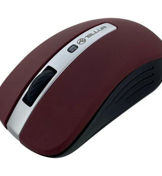 Mouse wireless Tellur Basic, LED, Rosu inchis