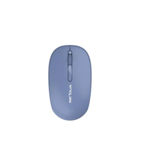 Mouse Serioux Spark 215 Wireless Albastru, Senzor Optic, DPI 1000, conexiune Dongle USB 2, 4 GHz, banda de frecventa 2, 4 GHz, click silentios, alimentare 1 baterie AA inclusa, 1, 5 V