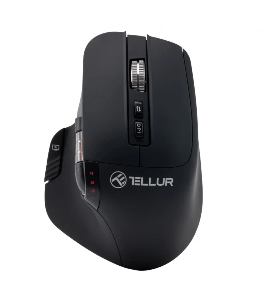 Mouse wireless Tellur Shade, silent click, maxima 3200 DPI, iluminare RGB, negru