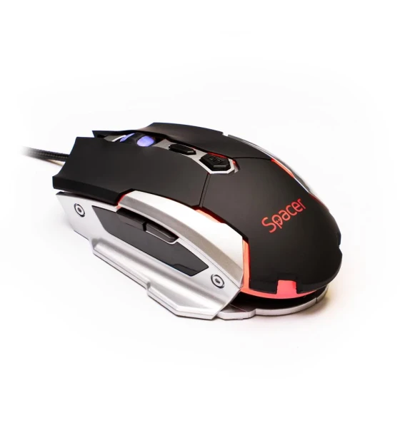 MOUSE Spacer Gaming SPGM-PULSAR-LITE, cu fir, USB, optic, 3.200 dpi, butoane/scroll 7, iluminare, negru