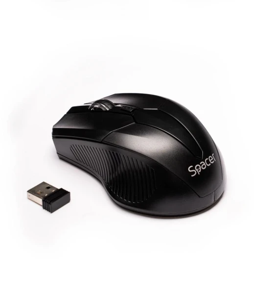 MOUSE Spacer, PC sau NB, fara fir, USB 2.4 GHz, optic, 1600 dpi, butoane/scroll 3, negru, SPMO-W02