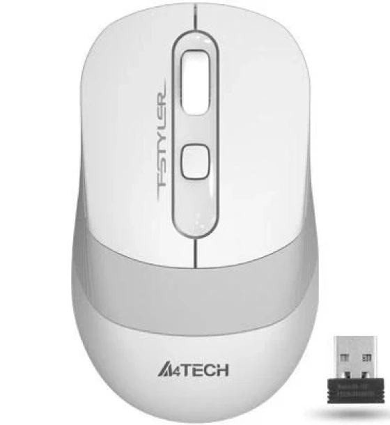 Mouse wireless A4tech, optic, 2000 DPI, dimensiuni 108 x 64 x 35 mm, greutate 67 g, alb