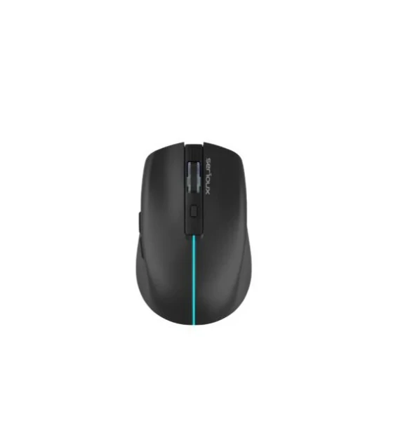 Mouse Serioux Flicker 212, Wireless, Negru, senzor Optic, DPI 800/ 1200/ 1600, conexiune Dongle USB 2, 4 GHz, banda de frecventa 2, 4 GHz, baterie integrata litiu de 500 mAh, banda LED