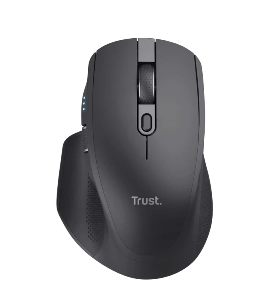 Mouse Trust Ozaa+, wireless RF 2.4GHz, bluetooth, conectivitate USB 1.1, 2.0, 3.0, maxima 3200 DPI, negru
