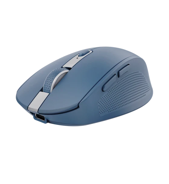 Mouse Trust Ozaa compact, maxima 3200 DPI, interfata USB-A, USB-C, albastru