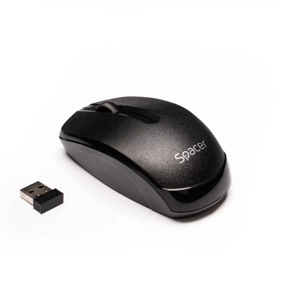MOUSE Spacer, PC sau NB, fara fir, USB 2.4 GHz, optic, 1000 dpi, butoane/scroll 3, negru, SPMO-161