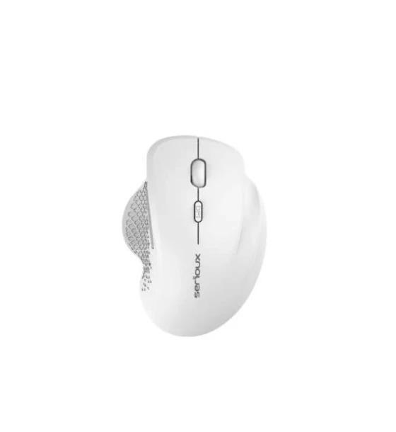Mouse Serioux Glide 515 Wireless, Alb, Senzor Optic, DPI 800/ 1200/ 1600, conexiune Dongle USB 2, 4 GHz, banda de frecventa 2, 4 GHz, click silentios, design ergonomic