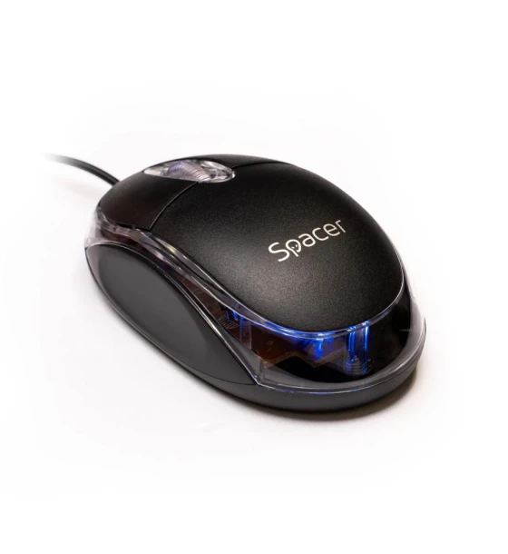 MOUSE Spacer, PC sau NB, cu fir, USB, optic, 800 dpi, butoane/scroll 3, negru, SPMO-080