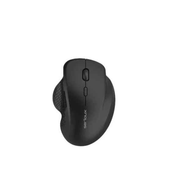 Mouse Serioux Glide 515 Wireless, Negru, Senzor Optic, DPI 800/ 1200/ 1600, Conexiune Dongle USB 2, 4 GHz, banda de frecventa 2, 4 GHz, Click silentios, design ergonomic