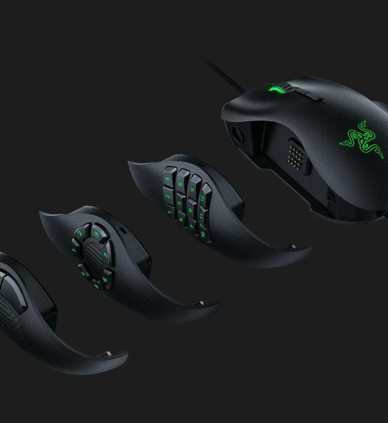 Mouse Razer, 5G optical sensor, Naga Trinity, 3 interchangeable side plates with 2, 7 and 12-button configurations, Up to 19 programmable buttons, 16000dpi, 1000Hz Ultrapolling