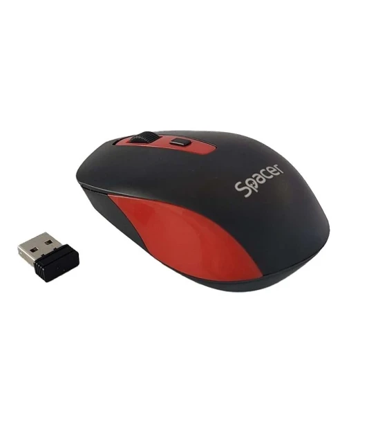MOUSE Spacer, PC sau NB, 1600 dpi, butoane/scroll 4, negru cu rosu