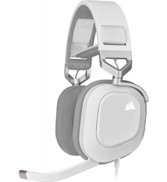 Casca audio Casti cu microfon Corsair HS80 Surround 7.1, 20Hz - 40 kHz, 32ohm, 116db, driver 50mm, alb