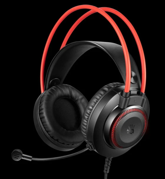 Casca audio Casti A4tech Bloody gaming, cu fir, negru rosu