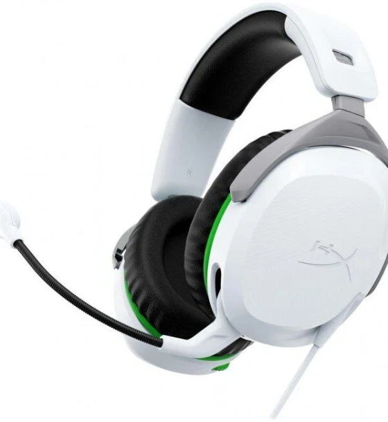 Casti gaming cu fir HyperX CloudX Stinger 2 Xbox/PC, jack 3, 5mm pentru conectare direct la controller, drivere 50mm, slidere gradate, microfon cu noise cancelling, spuma cu memorie, alb