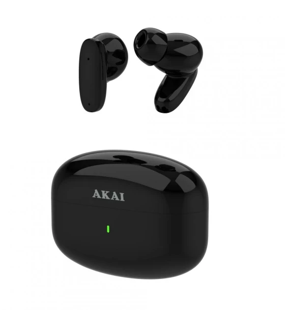 Casti Akai BTE-J400ENC wireless, bluetooth 5.3, putere intrare incarcare 200mA, capacitate baterie in standby pana la 72 ore, negru