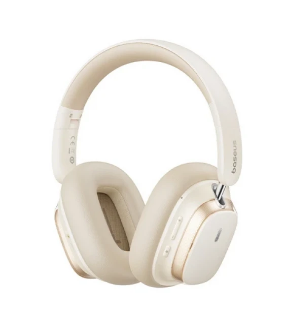 Casti Baseus Bowie H1s, multimedia, wireless, bluetooth 5.4, microfon pecasca, noise cancelling, Hi-Res Sound, autonomie 120h, alb