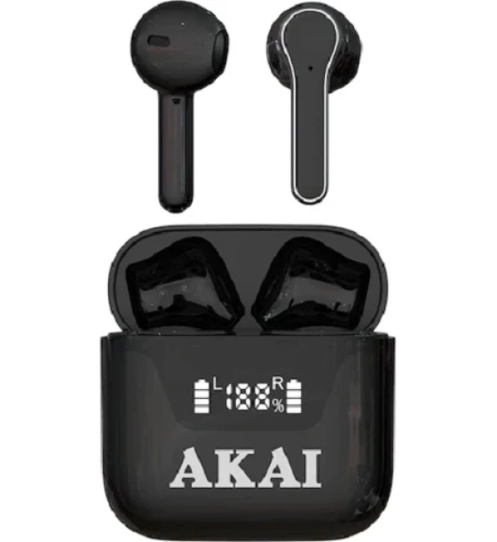 Casca audio Casti Akai BTE-J101, In-ear, bluetooth, negru