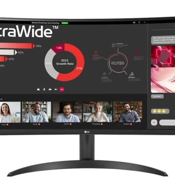 Monitor LG 34 inch 34WR50QK-B.AEU, Curvature 1800R, 21:9, VA, 3440x1440, 100Hz, GtG 5ms, Luminozitate max 300 cdmp, Contrast static 3000:1, Color