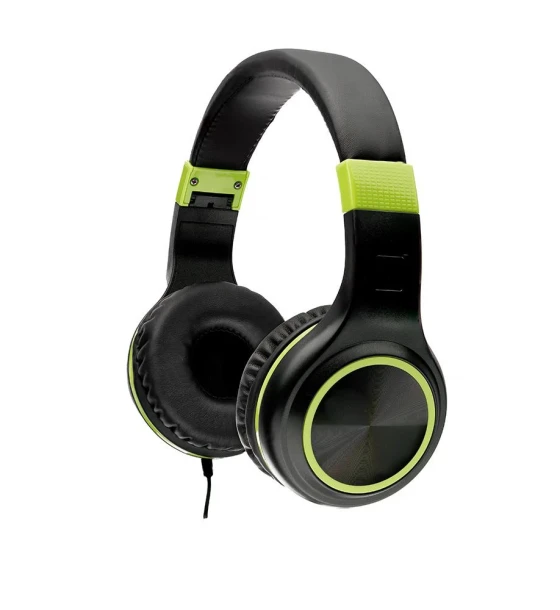 Casti cu micr. Spacer Pearl Green, cu fir, multimedia, 2x Jack 3.5mm, microfon pe fir, driver 40mm, 20Hz - 20000Hz, pliabile, 1.8m, negru si verde