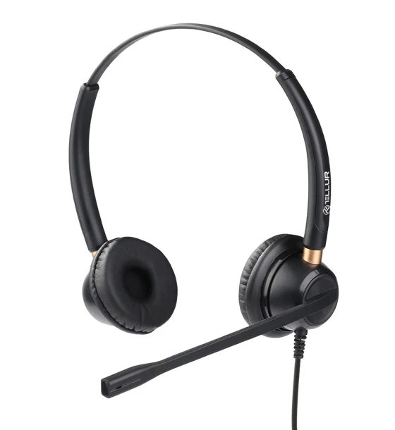 Casca audio Casti cu fir call center Tellur Voice 520N, binaural, USB, negru