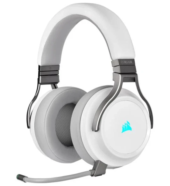 Casti cu microfon Corsair Virtuoso RGB 20 Hz- 40KHz, 32 ohm, 109db, diametru 50mm, 7.1 surround, autonomie baterie pana la 20 de ore, alb