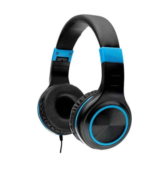 Casti cu micr. Spacer Pearl Blue, cu fir, multimedia, 2x Jack 3.5mm, microfon pe fir, driver 40mm, 20Hz - 20000Hz, pliabile, 1.8m, negru si albastru