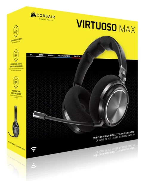 Casca audio Casti gaming Corsair virtuoso MAX wireless carbon