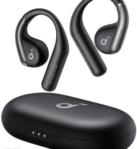 Casti Anker Soundcore AeroFit, wireless, tip butoni, utilizare smartphone, Bluetooth 5.3, 4x microfon pe casca, USB Type-C, durata baterie pana la 42 ore, negru