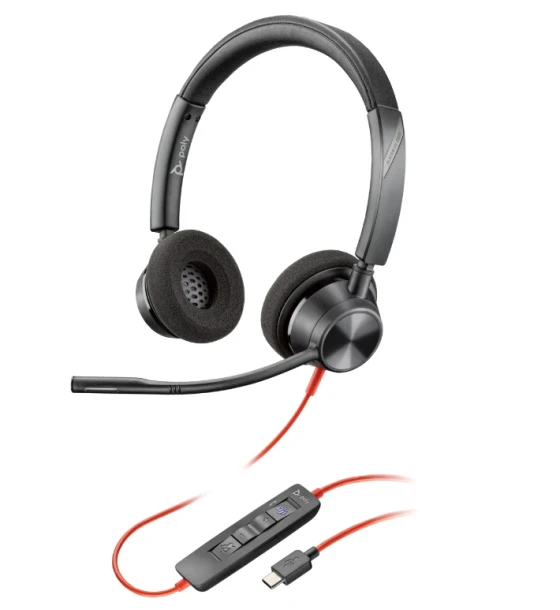 Casca audio Poly Blackwire 3320 Stereo Microsoft Teams Certified USB-C Headset +USB-C A Adapter