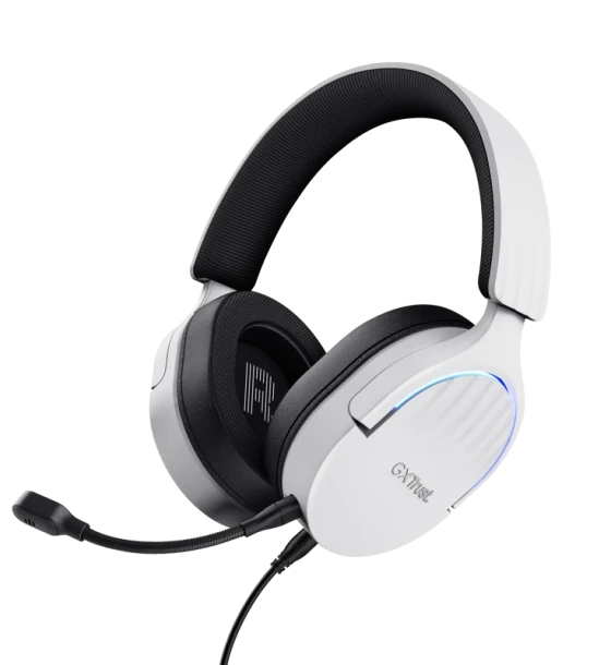 Casti gaming TrustGXT 490P Fayzo cu fir, interfata USB 2.0, frecventa de raspuns 20 Hz - 20.000 Hz, sensivitate 100 dB, alb