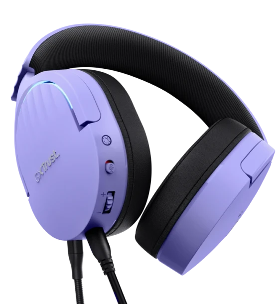 Casti gaming TrustGXT 490P Fayzo cu fir, interfata USB 2.0, frecventa de raspuns 20 Hz - 20.000 Hz, sensivitate 100 dB, mov